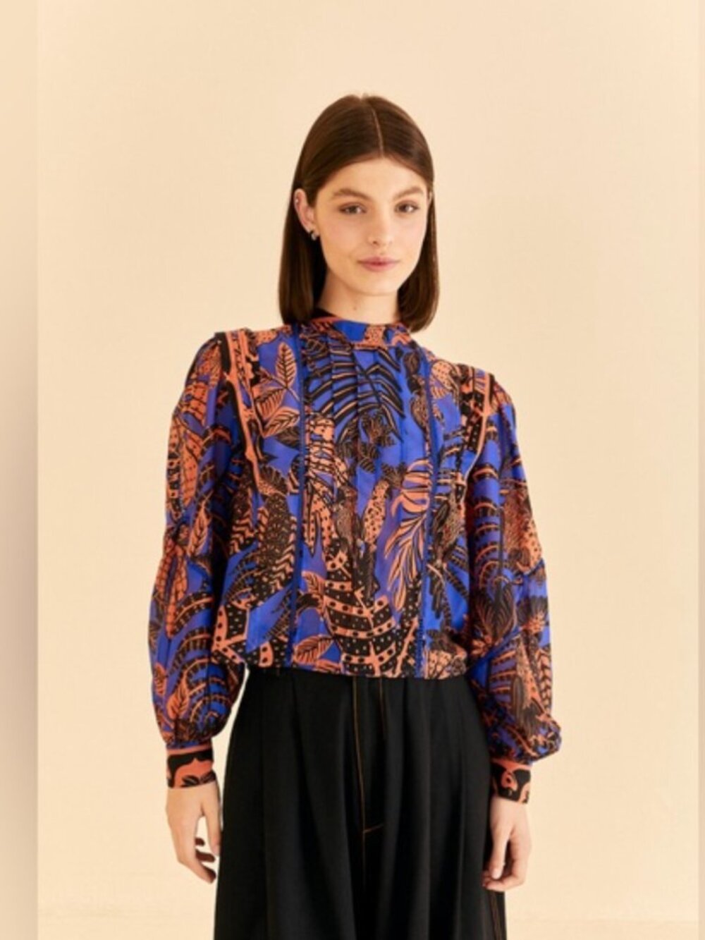 Farm Rio Tropical Print Blouse (Small, NWOT)